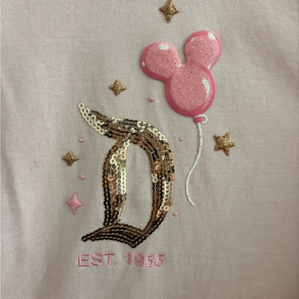 Disney Pink and Gold Women's Jersey Top